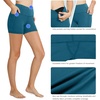 baleaf Women’s High Waist Biker Shorts with 3 Pockets(Blue-classic)