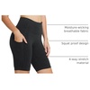 baleaf Women’s High Waist Biker Shorts with 3 Pockets(Charcoal-classic)