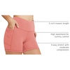 baleaf Women’s High Waist Biker Shorts with 3 Pockets(Coral Pink-classic)