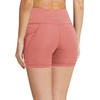 baleaf Women’s High Waist Biker Shorts with 3 Pockets(Coral Pink-classic)