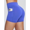 baleaf Women’s High Waist Biker Shorts with 3 Pockets(Earth Blue-classic)