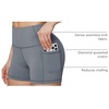 baleaf Women’s High Waist Biker Shorts with 3 Pockets(Gray-classic)