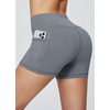 baleaf Women’s High Waist Biker Shorts with 3 Pockets(Gray-classic)