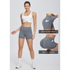 baleaf Women’s High Waist Biker Shorts with 3 Pockets(Gray-classic)