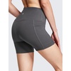 baleaf Women’s High Waist Biker Shorts with 3 Pockets(Gray-softer)