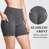 baleaf Women’s High Waist Biker Shorts with 3 Pockets(Gray-softer)
