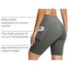 baleaf Women’s High Waist Biker Shorts with 3 Pockets(Gray-softer)