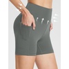 baleaf Women’s High Waist Biker Shorts with 3 Pockets(Gray-stretchier-lycra)