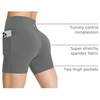 baleaf Women’s High Waist Biker Shorts with 3 Pockets(Gray-stretchier-lycra)
