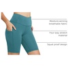 baleaf Women’s High Waist Biker Shorts with 3 Pockets(Green-classic)