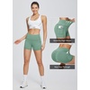 baleaf Women’s High Waist Biker Shorts with 3 Pockets(Green-classic)