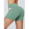 baleaf Women’s High Waist Biker Shorts with 3 Pockets(Green-classic)