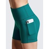 baleaf Women’s High Waist Biker Shorts with 3 Pockets(Green-softer)