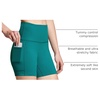 baleaf Women’s High Waist Biker Shorts with 3 Pockets(Green-softer)