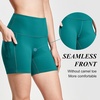 baleaf Women’s High Waist Biker Shorts with 3 Pockets(Green-softer)