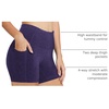baleaf Women’s High Waist Biker Shorts with 3 Pockets(Heather Purple-classic)