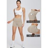 baleaf Women’s High Waist Biker Shorts with 3 Pockets(Khaki-classic)