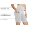 baleaf Women’s High Waist Biker Shorts with 3 Pockets(Light Grey-classic)