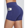 baleaf Women’s High Waist Biker Shorts with 3 Pockets(Navy Blue-classic)
