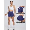 baleaf Women’s High Waist Biker Shorts with 3 Pockets(Navy Blue-classic)
