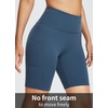 baleaf Women’s High Waist Biker Shorts with 3 Pockets(Navy Blue-softer)