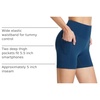 baleaf Women’s High Waist Biker Shorts with 3 Pockets(Navy Blue-stretchier-lycra)