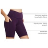 baleaf Women’s High Waist Biker Shorts with 3 Pockets(Purple-classic)