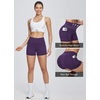 baleaf Women’s High Waist Biker Shorts with 3 Pockets(Purple-classic)