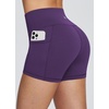 baleaf Women’s High Waist Biker Shorts with 3 Pockets(Purple-classic)