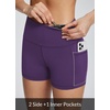 baleaf Women’s High Waist Biker Shorts with 3 Pockets(Purple-classic)