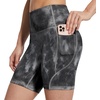 baleaf Women’s High Waist Biker Shorts with 3 Pockets(Tie Dye Black-softer)