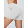baleaf Women’s High Waist Biker Shorts with 3 Pockets(White-classic)
