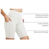 baleaf Women’s High Waist Biker Shorts with 3 Pockets(White-classic)