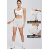 baleaf Women’s High Waist Biker Shorts with 3 Pockets(White-classic)