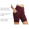 baleaf Women’s High Waist Biker Shorts with 3 Pockets(Wine Red-classic)