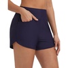 baleaf Women’s 3″ Swim Shorts with Velcro-Sealed Pockets(Navy Blue)