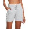 baleaf Womens 5″ Cotton Lounge Shorts Athletic with Pockets High Waist(Light Gray)