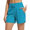 baleaf Women’s 5″ Swim Board Shorts Beach Bottoms with Boxer Liner(Aqua Blue)
