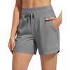 baleaf Women’s 5″ Swim Board Shorts Beach Bottoms with Boxer Liner(Dark Gray)
