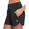 baleaf Women’s 5″ Workout Running Shorts with Liner Quick Dry Athletic(Black)
