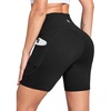 baleaf Women’s 6″/8″ High Waisted Biker Shorts Workout Running with Pockets(Black)