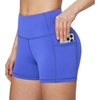 baleaf Women’s High Waist Biker Shorts with 3 Pockets(Earth Blue-classic)