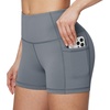 baleaf Women’s High Waist Biker Shorts with 3 Pockets(Gray-classic)