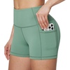 baleaf Women’s High Waist Biker Shorts with 3 Pockets(Green-classic)