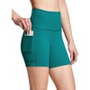 baleaf Women’s High Waist Biker Shorts with 3 Pockets(Green-softer)