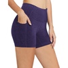 baleaf Women’s High Waist Biker Shorts with 3 Pockets(Heather Purple-classic)