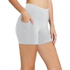 image:imagebaleaf Womens High Waist Biker Shorts with 3 PocketsLight Greyclassic