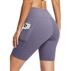 image:imagebaleaf Womens High Waist Biker Shorts with 3 PocketsLight Purplesofter