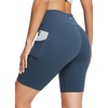 image:imagebaleaf Womens High Waist Biker Shorts with 3 PocketsNavy Bluesofter