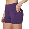 image:imagebaleaf Womens High Waist Biker Shorts with 3 PocketsPurpleclassic